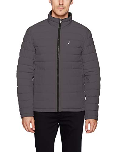 Image of Nautica Men's Reversible Quilted Puffer Jacket -Midweight Mechanical Stretch Winter Coat