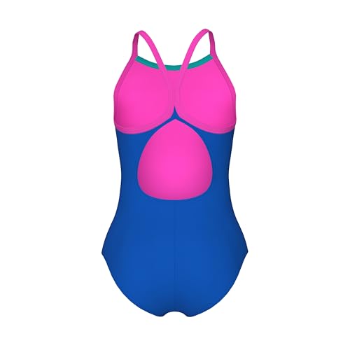 Image of Arena Girls' Feel Solid Light Drop Back Swimsuit Thin Straps Stretchy One Piece Kids Bathing Suit