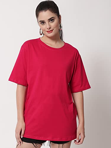 Image of FUNDAY FASHION Women Cotton Half Sleeve Printed Oversized Relaxed Fit T-Shirts /Girls (Pack Of 2)