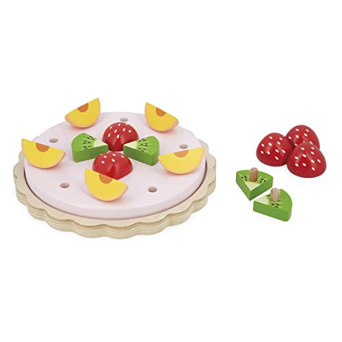 Janod - Twist FSC Wood Fruit Tart - Pretend Play Toy - 15 Wooden Accessories - 19 cm Diameter - 2 Years +, J06628 - Image 4