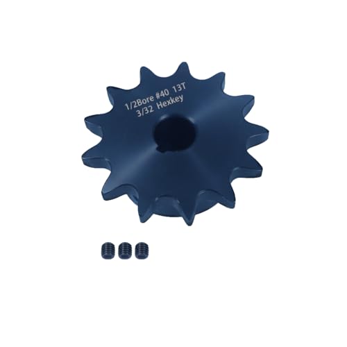 Image of #40 Roller Chain Sprocket,Type B,with 1 /2 inch Bore Diameter and 13 Teeth,Made of AISI 1045 Medium Carbon Steel、Rust-Resistant、Hardened Teeth、Precision CNC Machined