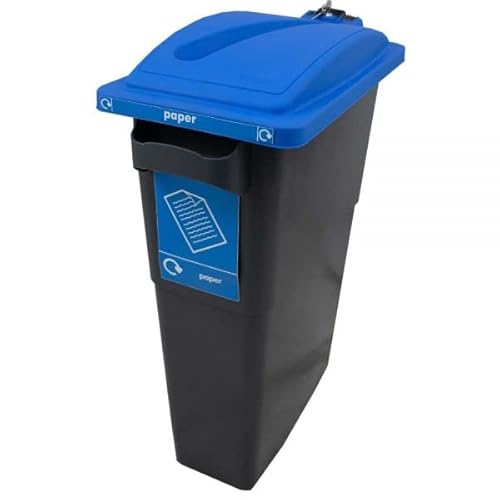 Sustainabin Indoor Recycling Bin - 70 Litres (Blue - Recycled Paper Slot - Lock)