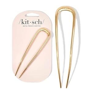 Kitsch Metal French Hair Pin for Women – Elegant Hair Accessories for Women, Ideal for Buns & French Twist, Designed for a Secure, Comfortable Fit – 1pc Gold