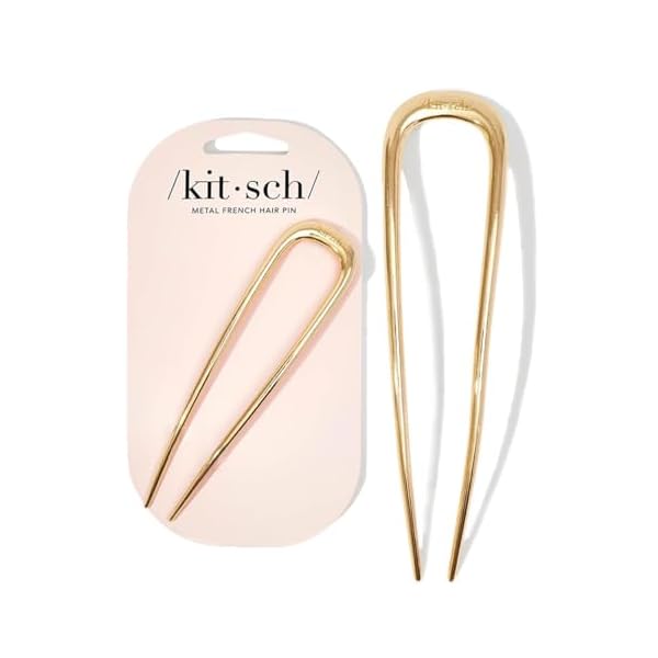 Kitsch Metal French Hair Pin for Women – Elegant Hair Accessories for Women, Ideal for Buns & French Twist, Designed for a Secure, Comfortable Fit – 1pc Gold