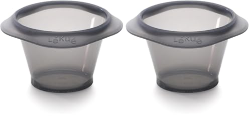 Lékué Set de 6 Moldes repostería para Coulant de Chocolate, silicona platino Negro/Translúcido (Paquete de 2)