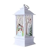 Christmas Snow Globe Lantern Elderly Snowman Lantern Dream LED Light up Christmas Table Decoration...