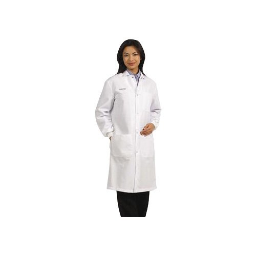 Worklon439XL Polyester/Cotton Lab Coats with Convertible Collar, 41" Length, X-Large, White