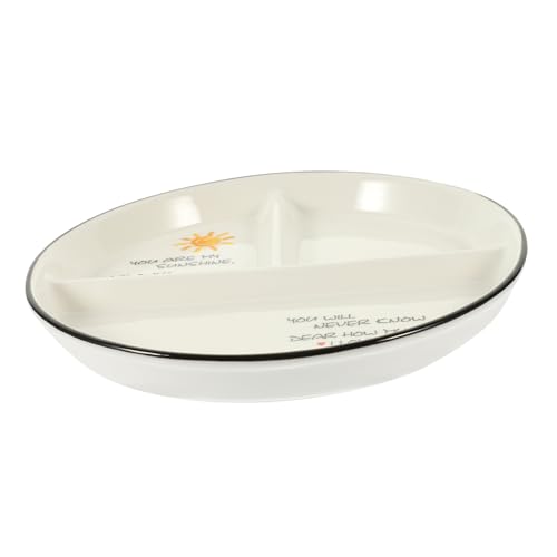 IMIKEYA 陶磁器製格ディナープレート 仕切り食事皿 食事量管理用フードサービングトレイ テーブル装飾用 北欧風イ ーサンデー