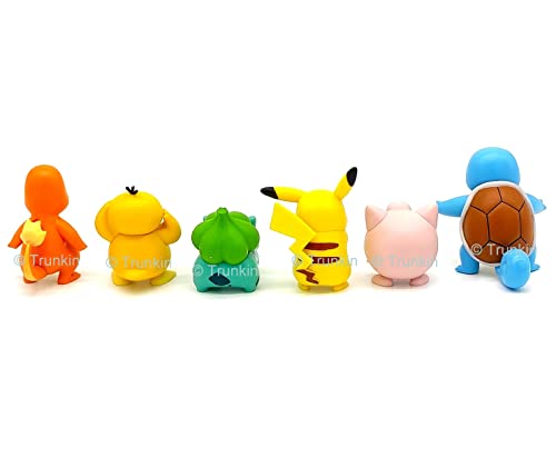 Image of Trunkin | Charmander, Bulbasaur, Jigglypuff, Psyduck, Squirtle (Set A) 6 Pcs. (Multicolor) Figure | Toy Set Figurine Action Figures