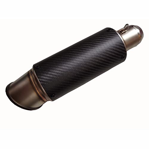 Motorcycle Exhaust Muffler Pipe Slip On Silencers 38-51Mm Universial 2'' Round Real Carbon Fiber #TOP3
