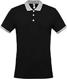Kariban Herren Polo Zweifarbiges Piqué-Polohemd für Herren Black/Oxford Grey XXL