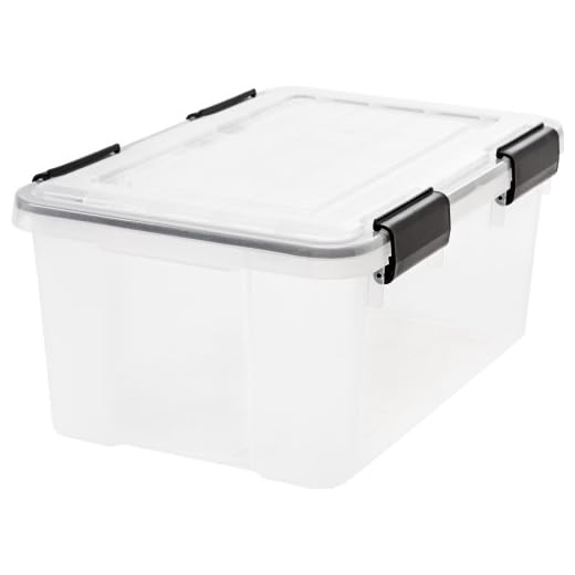 IRIS USA 19 Quart Weathertight Storage Box, Clear