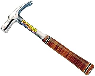 Estwing E24S 24oz English Pattern Straight Claw Hammer, Smooth Face, Leather Grip