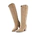 ISNOM Cowboy Boots for Women Cowgirl Boots for Women Western Boots Women Nude Cowgirl Boots for Women Knee High Cowboy Boots Tall Cowgirl Boots Women Wide Calf Cowboy Boots High Heel Cowboy Boots