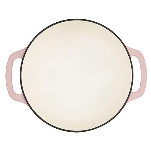 Amazon Basics Enameled Cast Iron Covered Dutch Oven, 4.3-Quart, Light Pink #TOP2