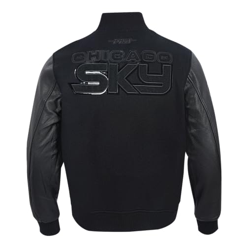 Mens WNBA Classic Triple Black Varsity Jacket2