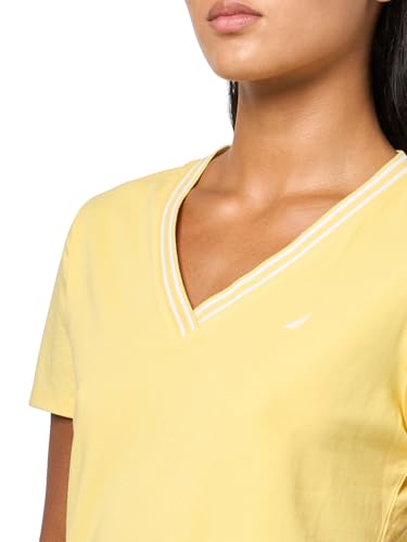 Image of Nautica Women's Solid V-Neck Short Sleeve T-Shirt Shirt