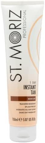 St. Moriz Instant Wash Off Body Bronzer Color Medium (Lasts All Day) 5.0 oz