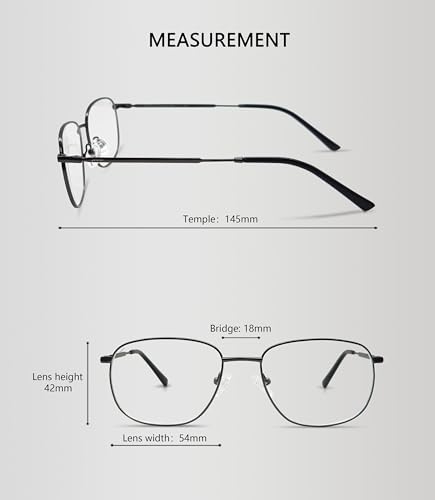 Image of JF2404 Clear Lens Eyewear Metal Frames Squre Rectangular Glasses for Men Prescription