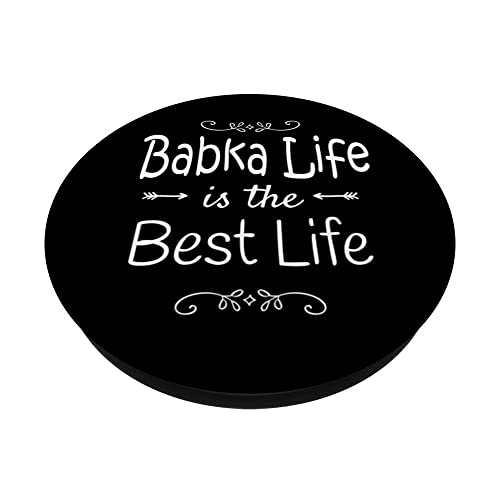 Babka Life Poland Polish Grandmother Grandma PopSockets Swappable PopGrip, Black - Image 2