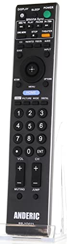 Anderic Rm-Yd023 Rmyd023 Replace Remote Control Fit For Sony Lcd Led Bravia Tv Hdtv Kdl-32Vl140 Kdl-32Xbr6 Kdl-37Xbr6 Kdl-40V4100 Kdl-40V4150 Kdl-40Wl140 Kdl-46Wl140 Kdl-52Wl140 Kdl-52Xbr6 Kdl-40Xbr6 #TOP1