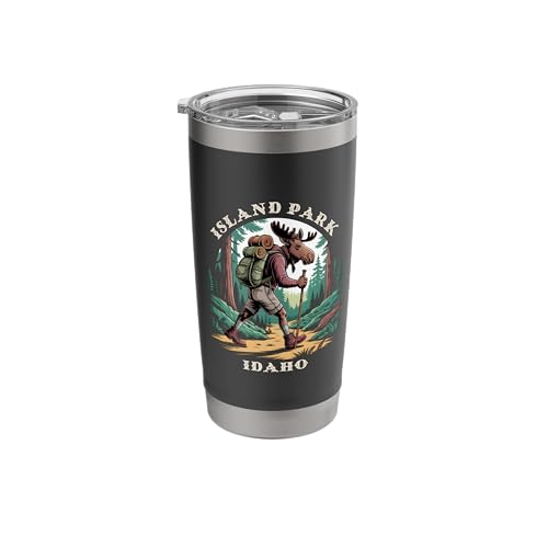 Island Park Idaho ID Mountains Hiking Trail Moose Stainless Steel Insulated Tumbler