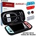 OffiCreative Protective Switch Case & Travel Cover for Nintendo Switch | Light Weighted Black Colored Nintendo Case with Free Bundle of 2 Silicon Hand grip Covers, 2 Silicon Thumb stick Covers