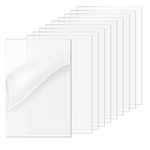 Klara akrylblad, genomskinliga fyrkantiga panelark med skyddsfilm för ersättning av glasruta – 10 st (12,7 x 18 x 0,2 cm)