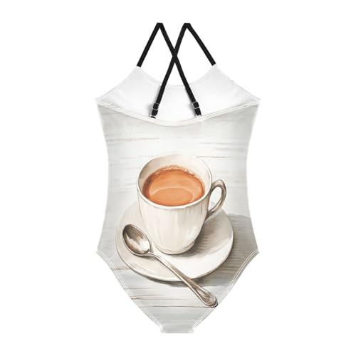 KLL Swimsuit for Girls 1-Piecing Swimwear Toddler Girls Swim Suit 4T Coffee2