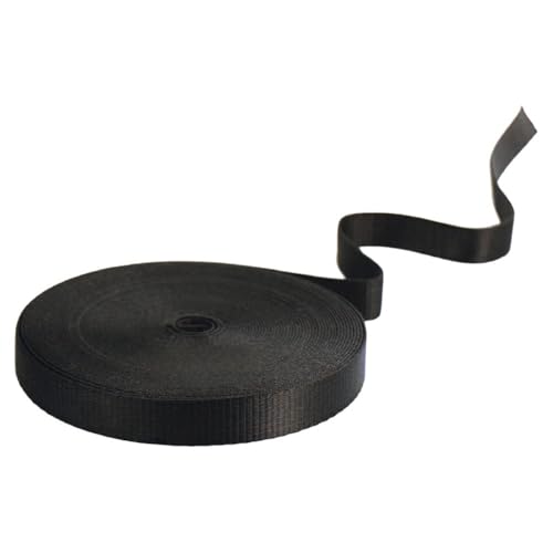 Correa plana de cinta para exteriores de 1 pieza en color negro para equipaje