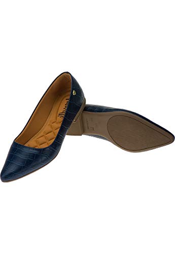 Sapatilha Lumiss Bico Fino (38, Croco azul)
