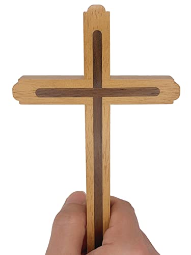 Jcnart Handicrafts Wooden Wall Cross Christians Cross Catholic Cross Religious Cross Christmas Easter Cross For Church Home Room Farmhouse Wall Art Decor (Brown) #TOP2