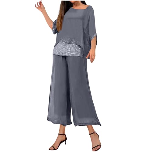 Ensemble chic femme pour cacher les rondeurs avec pantalon et haut fluide