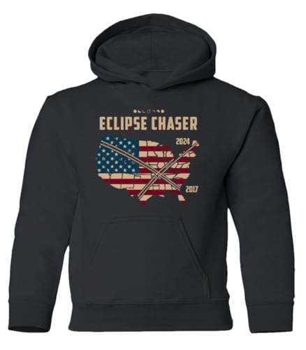 Total Solar Eclipse Chaser 2017 2024 Darkness Path Youth Hooded Sweatshirt