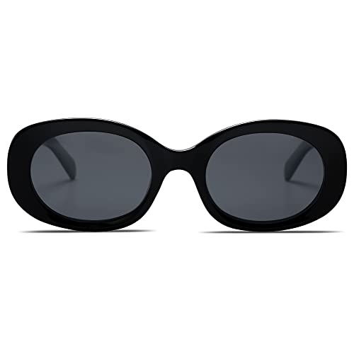 Image of Allarallvr Retro Oval Polarized Sunglasses for Women and Men Vintage Designer Style Gafas De Sol Para Mujer AR82023 Black