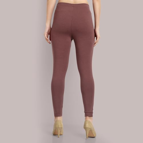 Image of ONE SKY Women Ankle Length Leggings | Premium Cotton Modal Spandex Blend | High Waist Stretchable & Bio-Washed Fabric | Colour-Lock | Ethnic Leggings for Women