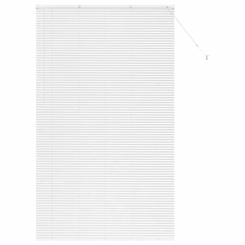 vidaXL Persiana para Ventana con Cortinas Manual Blanco Aluminio, Persianas venecianas rectangulares Modernas, Resistentes, para Cocina, Ajustables, con Control de luz y Acabado Mate