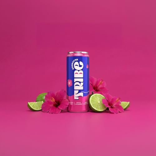 Image of Tribe Kombucha | Weight Management - Detox - Antioxidant|Green Tea with Herbs & Spices | Gut Friendly | Gluten free | 250 ML X 5 (HIII BISCUS)