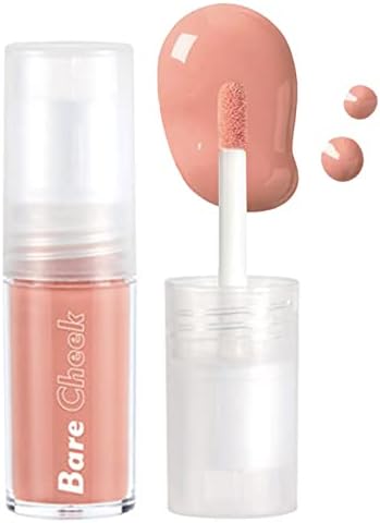 Lightweight Breathable Liquid Blush, Liquid Blush Makeup, Matte Soft Cream Blush Makeup For Eyes, Lips & Cheeks, Weightless, Long-Wearing, Natural-Looking, Dewy Finish(01# Cream Peach)