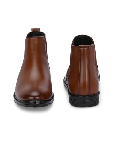 Image of AADI Men's Synthetic Leather Lightweight Comfortable Trendy Outdoor Casual Shoes Slip On Chelsea Boots