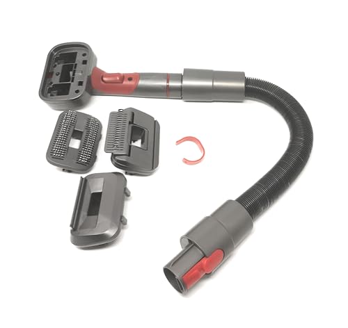 Haustierpflege- Set Tierhaarbürste Tierhaar Kamm mit 3 Aufsätze und Verlängerungsschlauch, Pet Groom Tool kompatibel mit Dyson V7, V8, V10, V11, V12, V15, Gen5