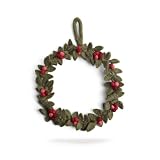 Én Gry & Sif Türkranz I Hand-Made & fair-Trade Kranz aus Filz, skandinavische Deko für Herbst Winter Weihnachten I Weihnachtskranz dunkelgrün mit roten Beeren, ⌀18cm