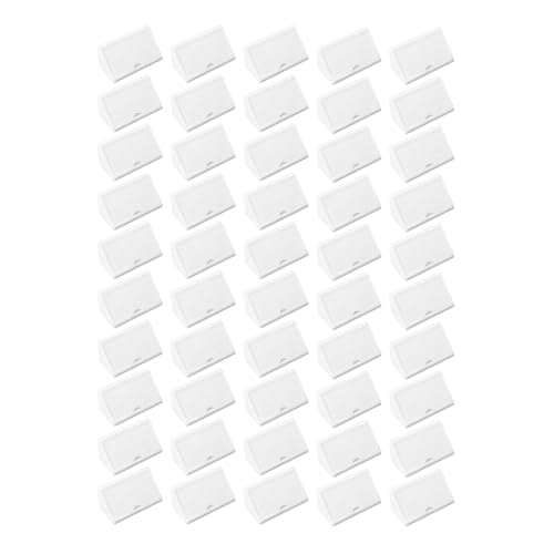 Hoite Lot de 50 équerres d'angle en plastique à 90 degrés pour meubles (blanc)
