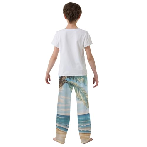 Boys' Pants Pastel Beach Coconut Tree Long Bottoms Jogger Pants Elastic Waist Trousers with Pockets S-XL3