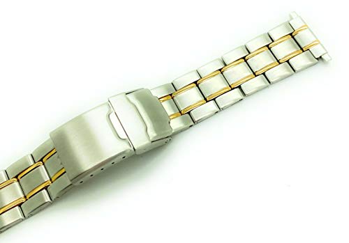 18mm 20mm 22mm Gold and Silver Stainless Steel Metal Watch Band