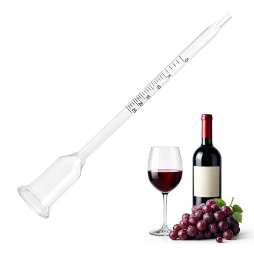 Vinometer aus Glas Präzise Messung des Alkoholgehalts von 0 bis 25% Vinometer Ideal für Hobbybrauer und Weinliebhaber Robuste Bauweise aus Hochwertigen Materialien
