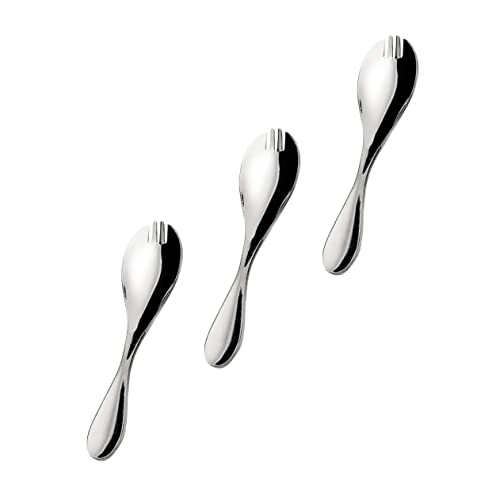 Vaguelly 3Piezas Cucharas y Tenedores De Inoxidable Para Cubiertos Infantiles Con Mango Para Comidas Casa y Picnics