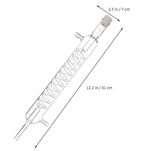 Condenser Glass Hose Connection Glass Condenser Tube Jacket Length Lab Glass Condenser Chemistry Condenser Chemistry Experiment Chemistry Lab Glassware Tool Lab Glass Condenser #TOP5