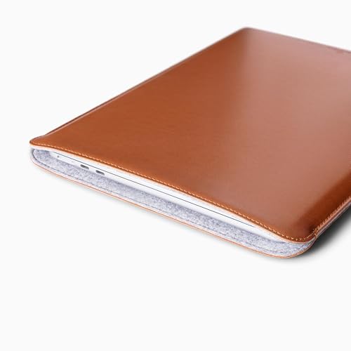 Image of Comfyable Laptop Sleeve 13 Inch Precisely Compatible with MacBook Pro M2 2022 M1 2020-2016 & Mac Air M4 A3240 2025 M3 2024 M2 2022 M1 2020, Faux Leather Cover Case, Brown