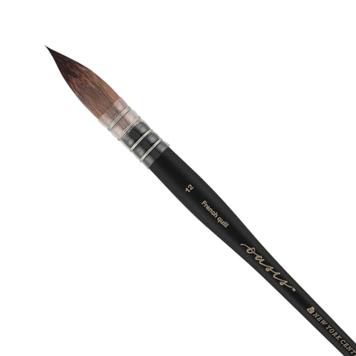 New York Central Oasis Synthetic Brush - French Quill #12 - Handmade in Germany, Professional Watercolor Brushes with Ergonomic Handle, Soft, Absorbent Bristles for Artists